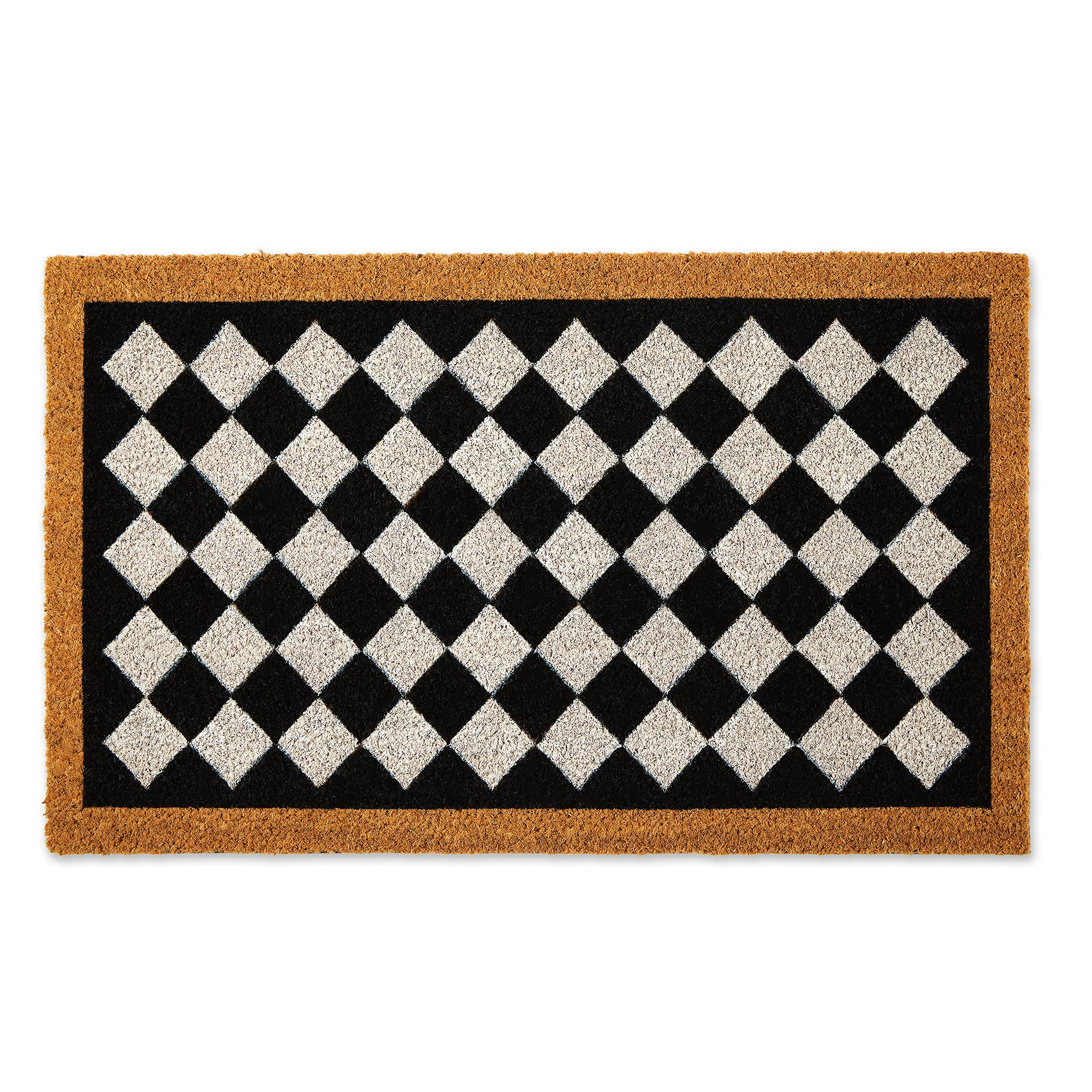 DII 5276 Natural Coir Indoor/Outdoor Geometric Doormat, Harlequin