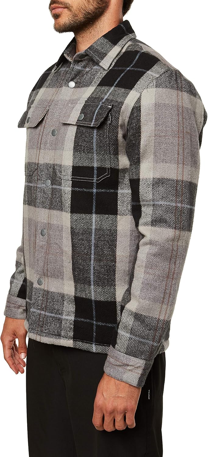 O'Neill Men's Heavy Weight Flannel Shirt Jacket: Clothing