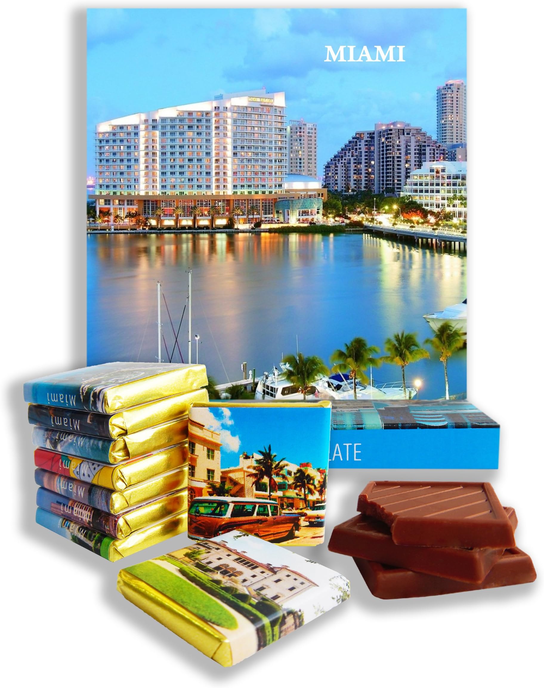 MIAMI Chocolate Gift Set - 1 box, 5x5 inches - (Evening Prime)