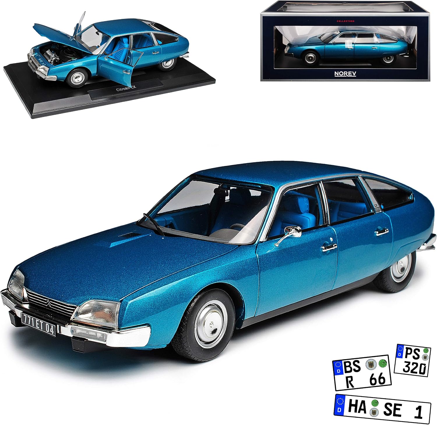 Voiture Miniature Citroën CX 2200 Pallas 1976 Gris Largentière - Échelle 1/18 - Modèle Norev En Métal - Portières Ouvrantes, Roues Directionnelles - 13