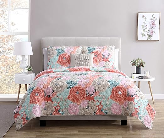 Vcny Home Coral 4 Piece Twin Xl Comforter Set Comforters Bedding Sets Home Garden Worldenergy Ae