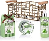 BRUBAKER Bath & Shower Set Aloe Vera 13 Pc Gift Basket Lotion Gel Fizzers Salts view 3