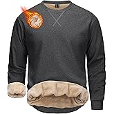 MAGCOMSEN Men's Crewneck Sweatshirt Sherpa Lined Casual Fleece Pullover Thermal Winter Warm Heavyweight Cotton SweatShirts
