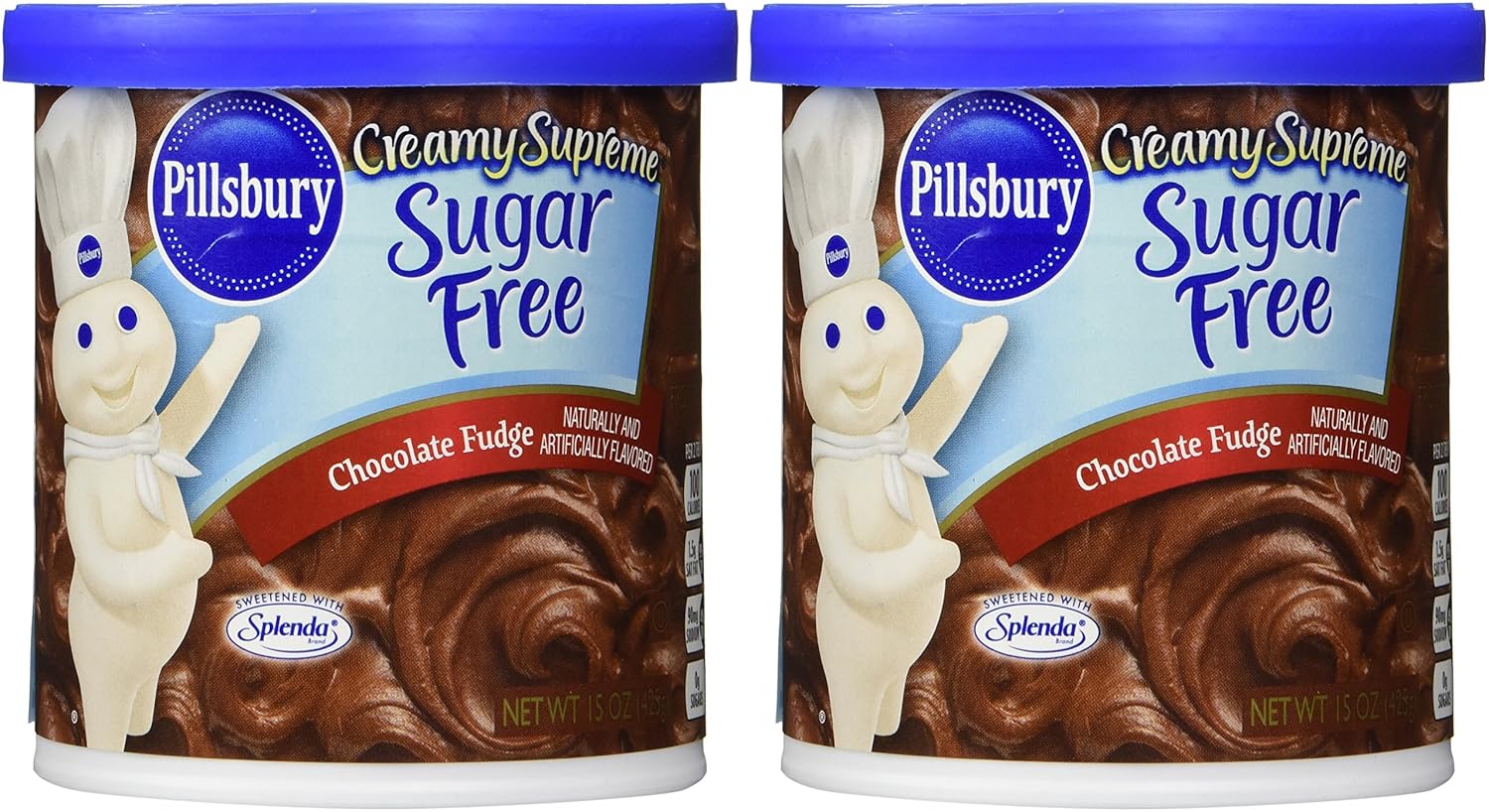 Pillsbury Creamy Supreme Sugar Free Chocolate Fudge Frosting 15 oz (Pack of 2)
