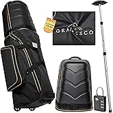 Hard Case Top 1680D Heavy Duty Oxford Fabric Travel Bag for Airlines with Wheels – Includes Custom Cover, Support Rod and TSA Lock. Excellent Protection, Foldable, Lightweight and Durable