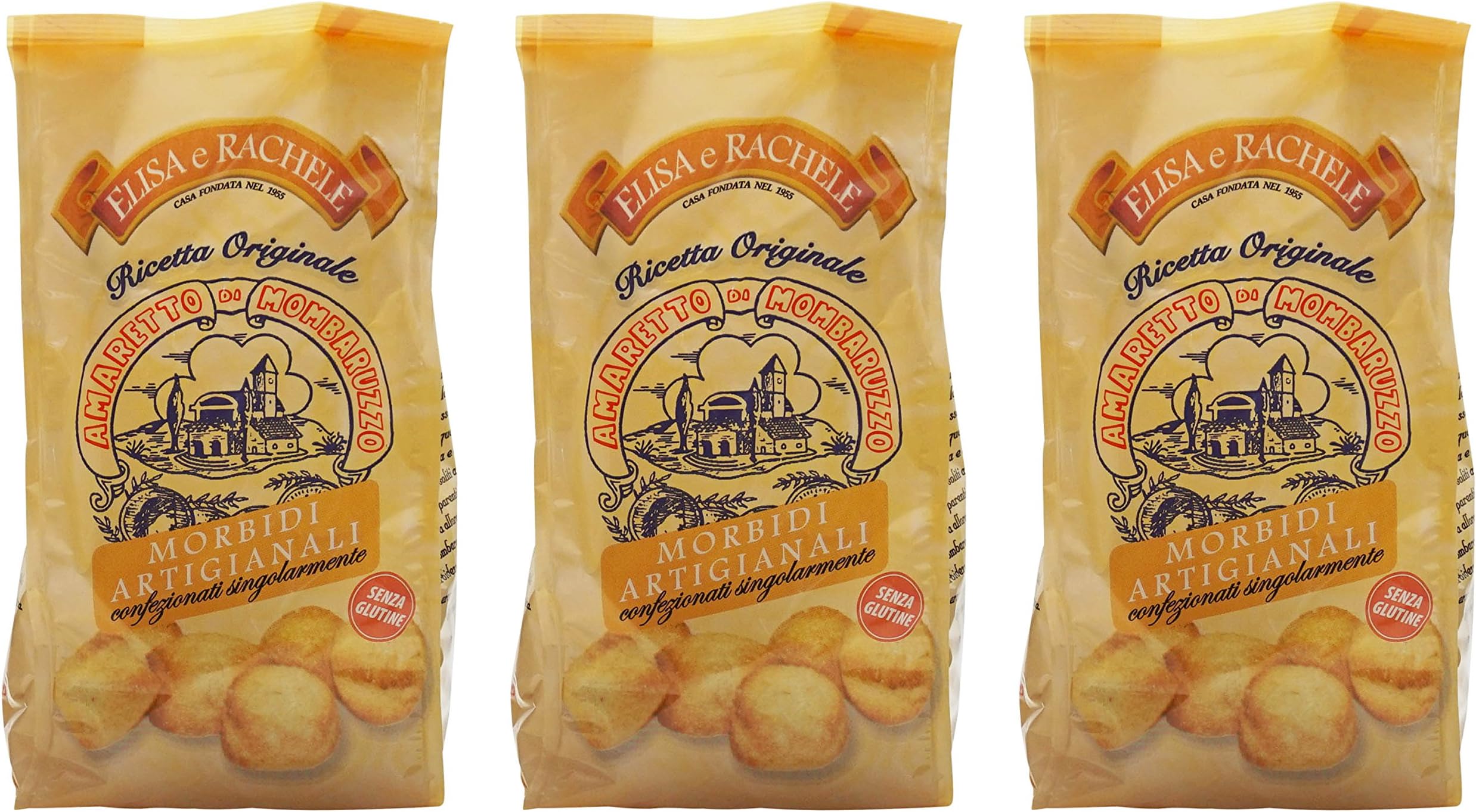 Elisa E Rachele: "Amaretto Di Mombaruzzo" Soft Amaretti PACK OF 3 for 200 Gr. Each [ Italian Import ]