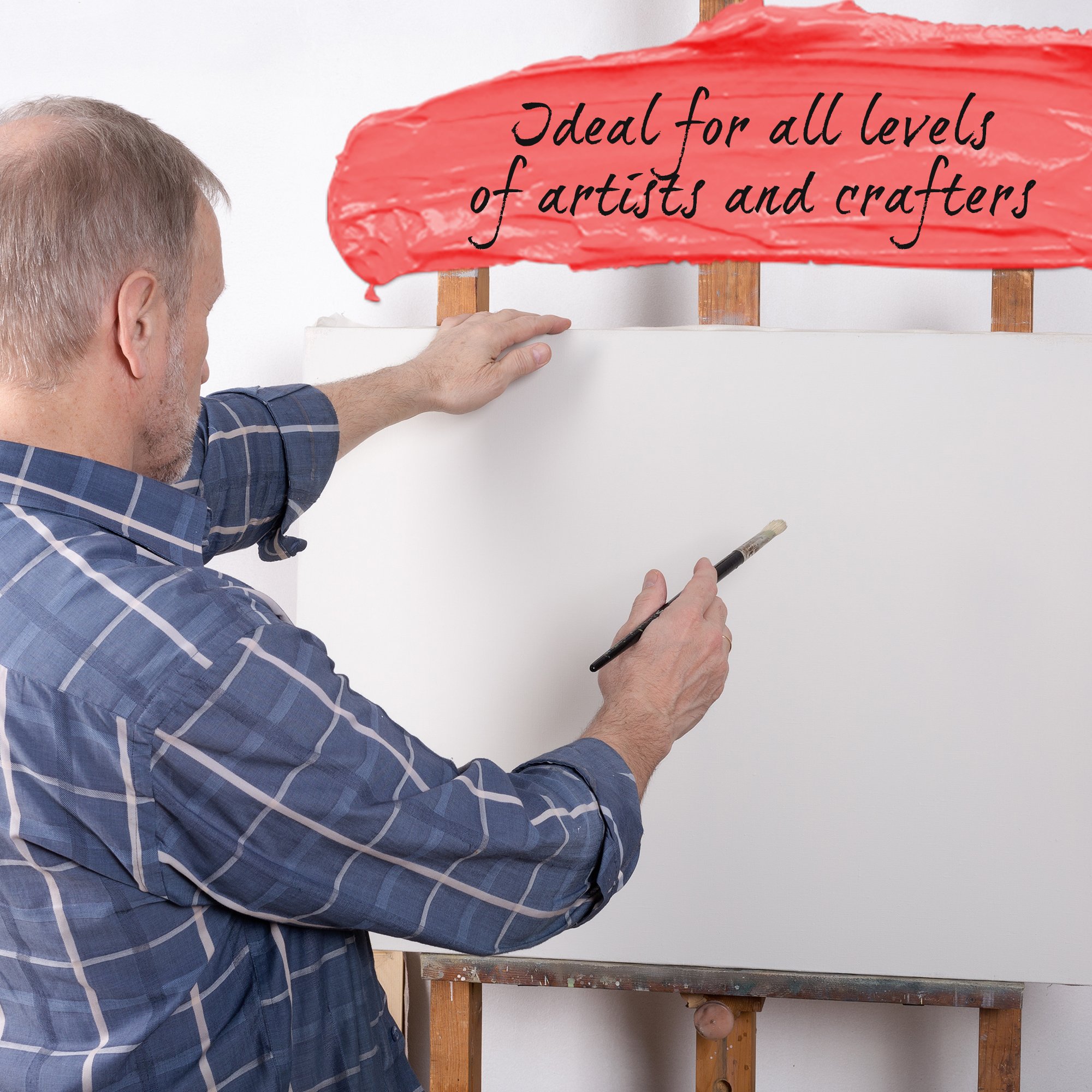 Stretched Canvas Panel Frames EXTRA LARGE 18 x 20 Inches (45.7 cm x 50.8 cm) Professional Quality Acid-Free Artist Canvas Boards for Painting 2 pack Triple Primed with Gesso By Crafts 4 ALL