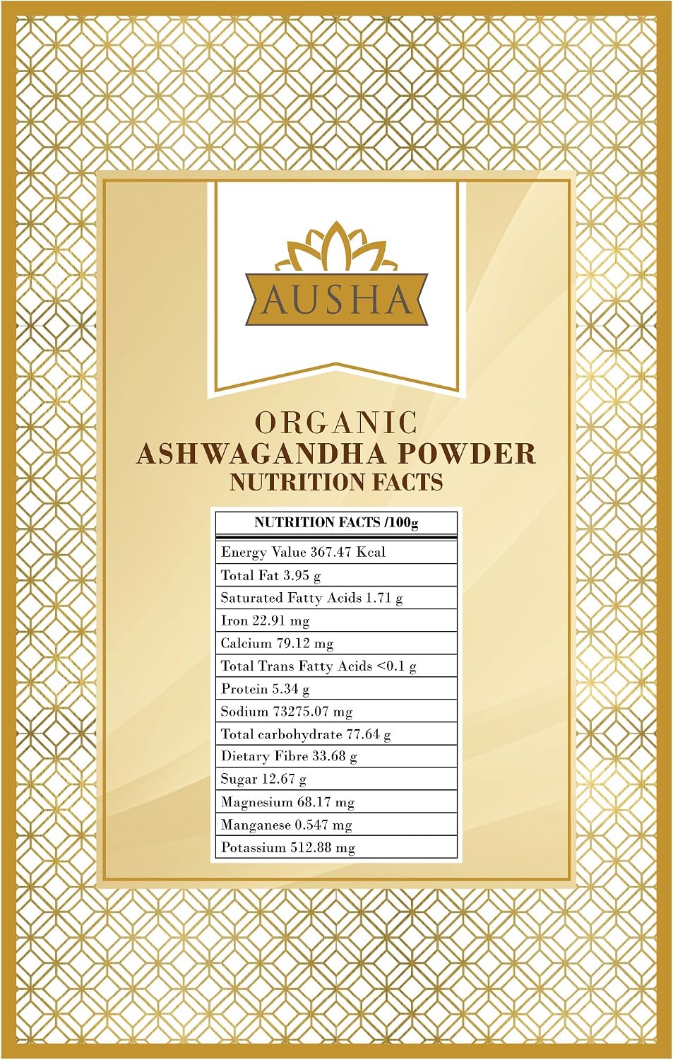 Ausha Organic Ashwagandha Powder 100g - for Stress and Anxiety Relief Energy, Sleep Aid - UK Certified Organic by Soil Association - Image 3