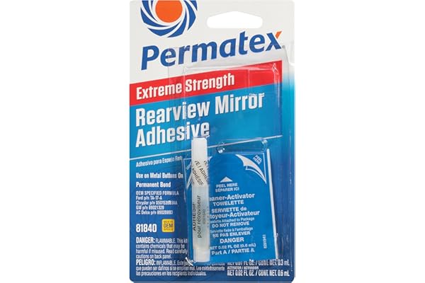 Permatex 81840 Extreme Rearview Mirror Profressional Strength Adhesive Kit, single unit