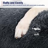 KSIIA Calming Dog Crate Bed Large 90x60cm Fluffy Washable Mattress Grey view 4