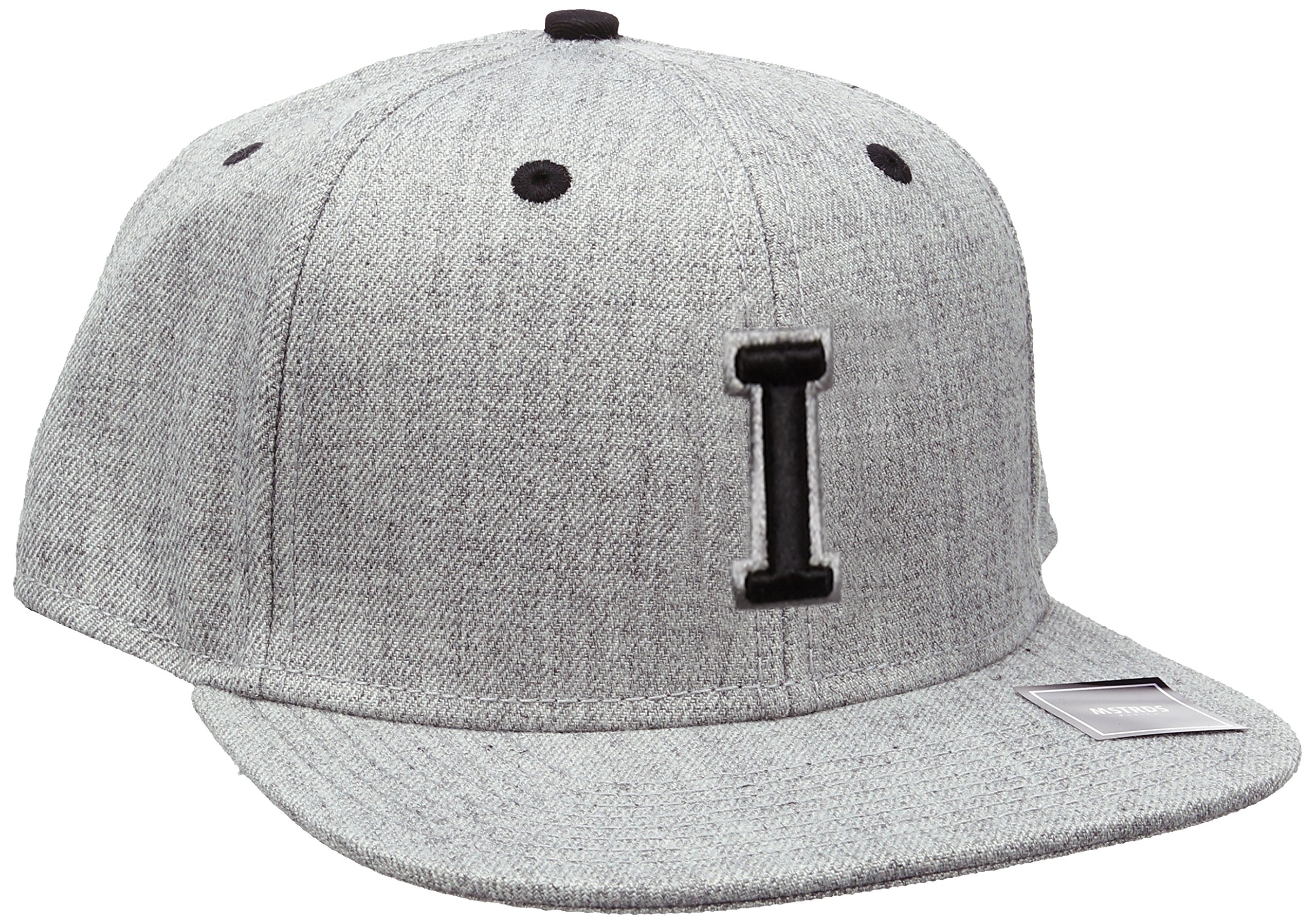 MSTRDS Letter Snapback I Baseball Cap, I Heather Grey, M/L