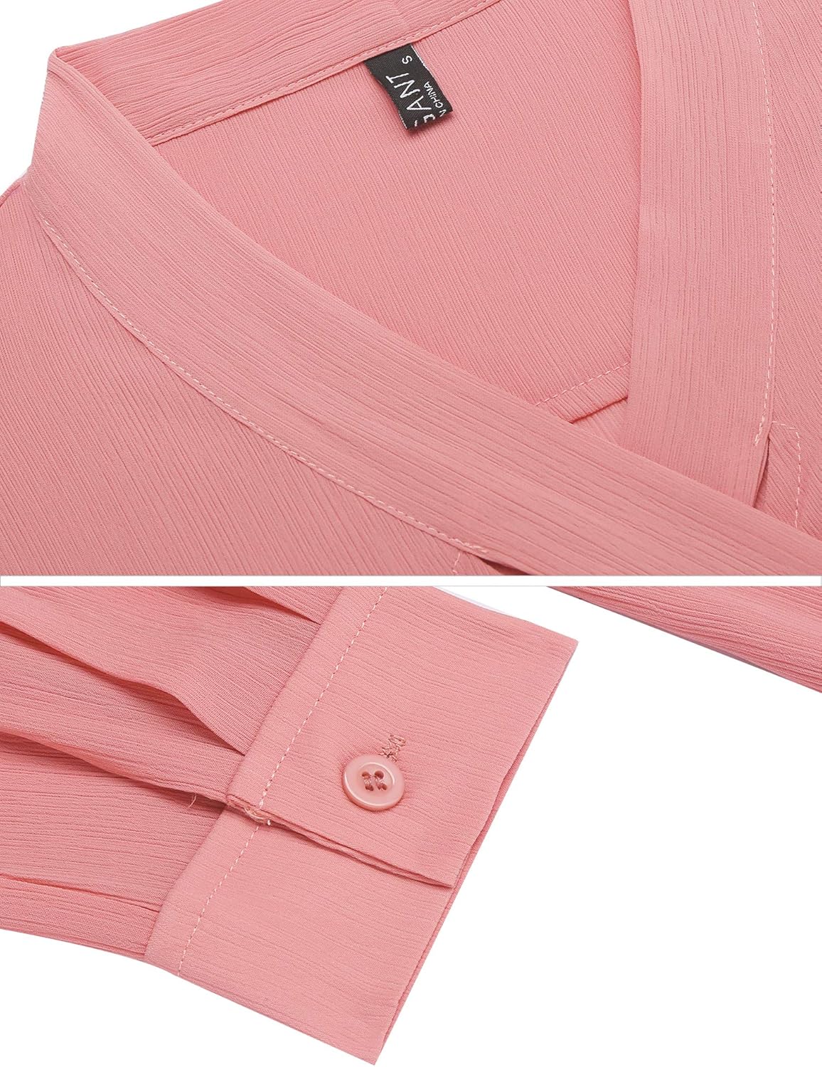 Chigant Women Bow Tie Neck Chiffon Blouses Sheer Long Sleeve Shirts Work Office Blouse Top: Clothing