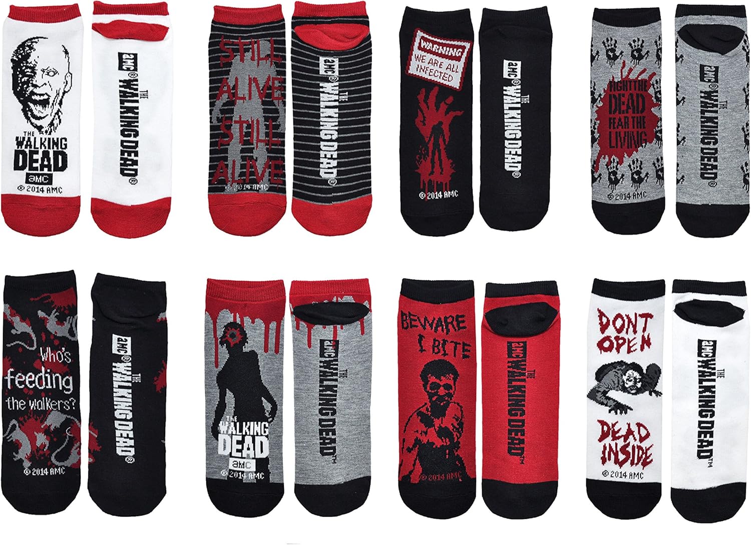 The Walking Dead Socks (8 Pair) Ladies & Mens 1 Size