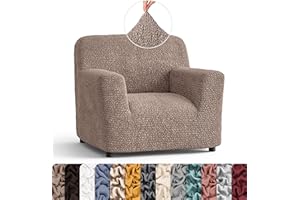 PAULATO BY GA.I.CO. Chair Cover - Armchair Cover - Armchair Slipcover - Soft Polyester Fabric Slipcover - 1-Piece Form Fit Stretch Furniture Protector - Microfibra Collection - Marsala (Chair)