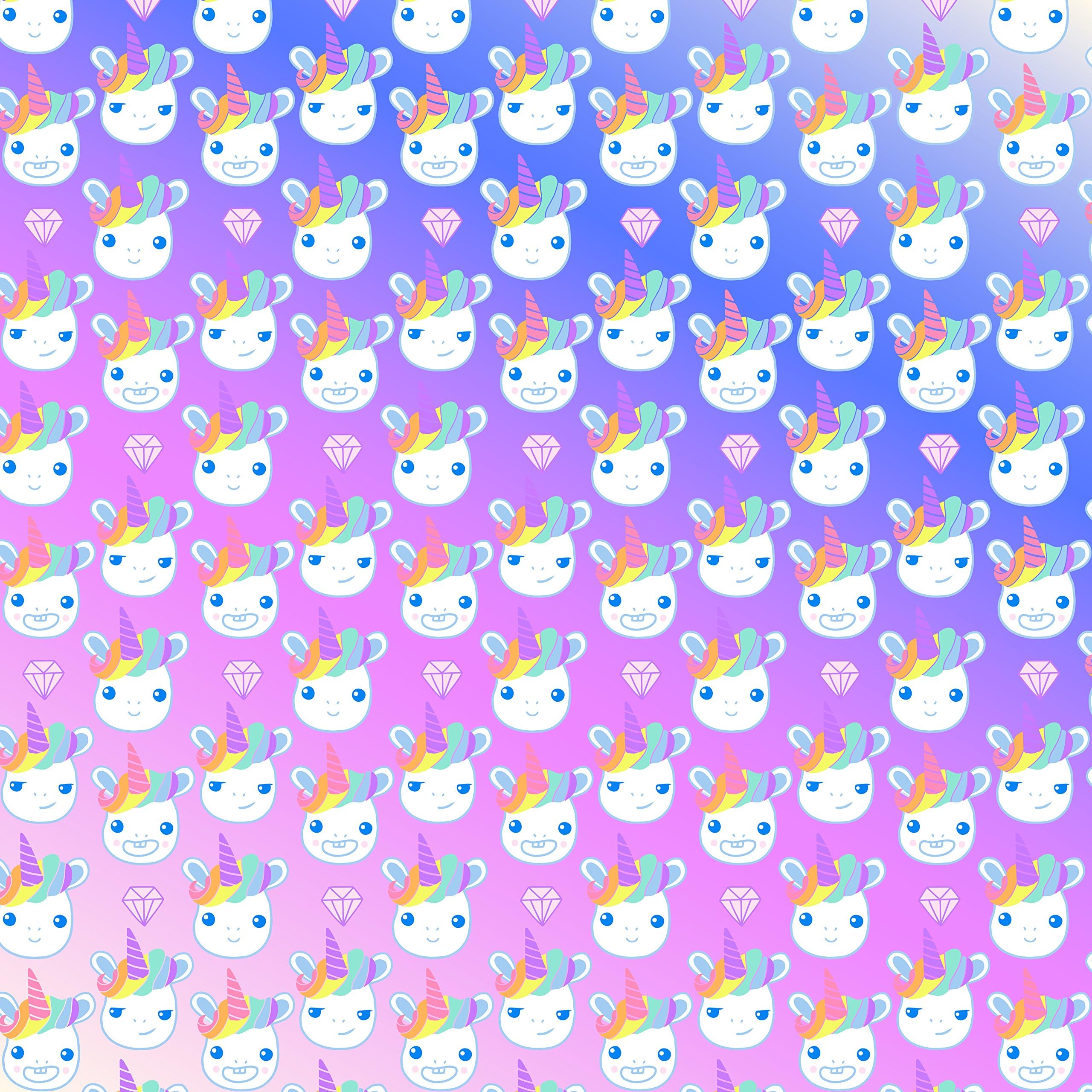 Ombre Unicorn Printed Canvas Fabric Sheet x 1 for Hair Bow Making templates and Other Crafts (6)