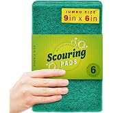 DecorRack 6 X-Large Scouring Pads, 9 x 6 in Heavy Duty (6 Pack)