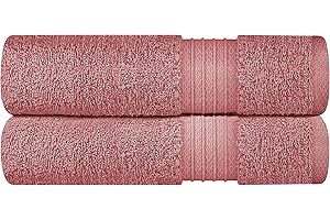 Ashley Mills Towels 100% Cotton Jumbo Bath Sheets Set of 2 - Ultra Soft, Quick Dry, Highly Absorbent 500 GSM Towels for Bathroom, Spa, Hotel, Gym & Beach - Oversized 35x70 in Rose