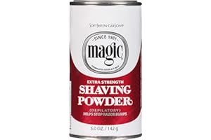Razorless Shaving for Men by SoftSheen-Carson Magic Extra Strength Shaving Powder, For Coarse Textured Beards, Formulated for Black Men, Depilatory, Helps Stop Razor Bumps, Since 1901, 5 oz
