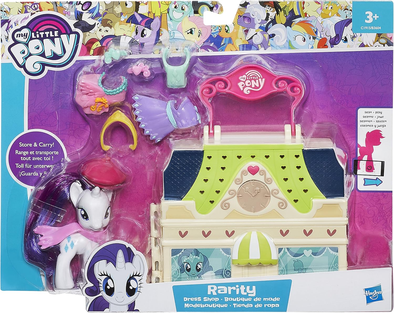 My Little Pony C1915ES00 Friendship is Magic Rarity dress Shop Playset, "Multi", Small - Image 4