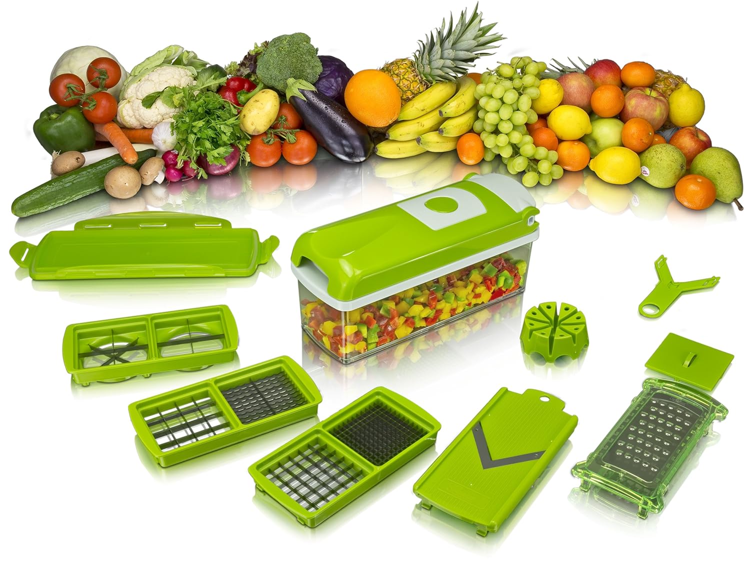 Genius Nicer Dicer Plus Set of 10 Pieces Vegetable Cutter Fruit Slicer NEW  purple: Amazon.co.uk: Kitchen & Home