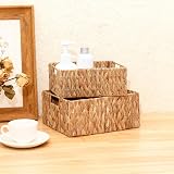Wickerfield Woven Water Hyacinth Organiser Basket Small with Handles view 3