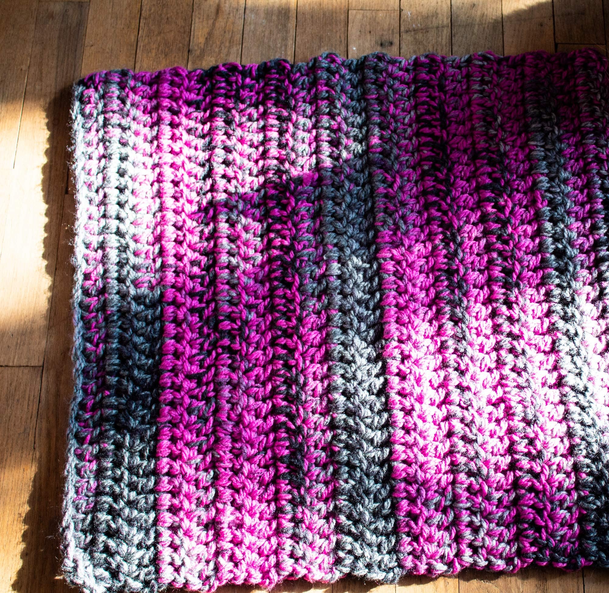 Pink and Gray Handmade Area Rug