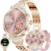 SGDDFIT Smart Watch (Answer/Make Calls) for Women,1.32" AMOLED Smartwatch for Android and for iPhone, 3ATM Fitness Tracker with Heart Rate/Sleep/SpO2 Monitor, 100+ Sport Modes Fitness Watch (Gold)