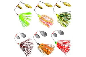 SHADDOCK FISHING Spinner Baits Fishing Lures Kit, Hard Metal Buzz Bait Jigs Colorado Willow Leaf Spinnerbait Blades Swimbaits Fishing Tackle Spinner Bait for Bass Pike Trout Salmon Fishing