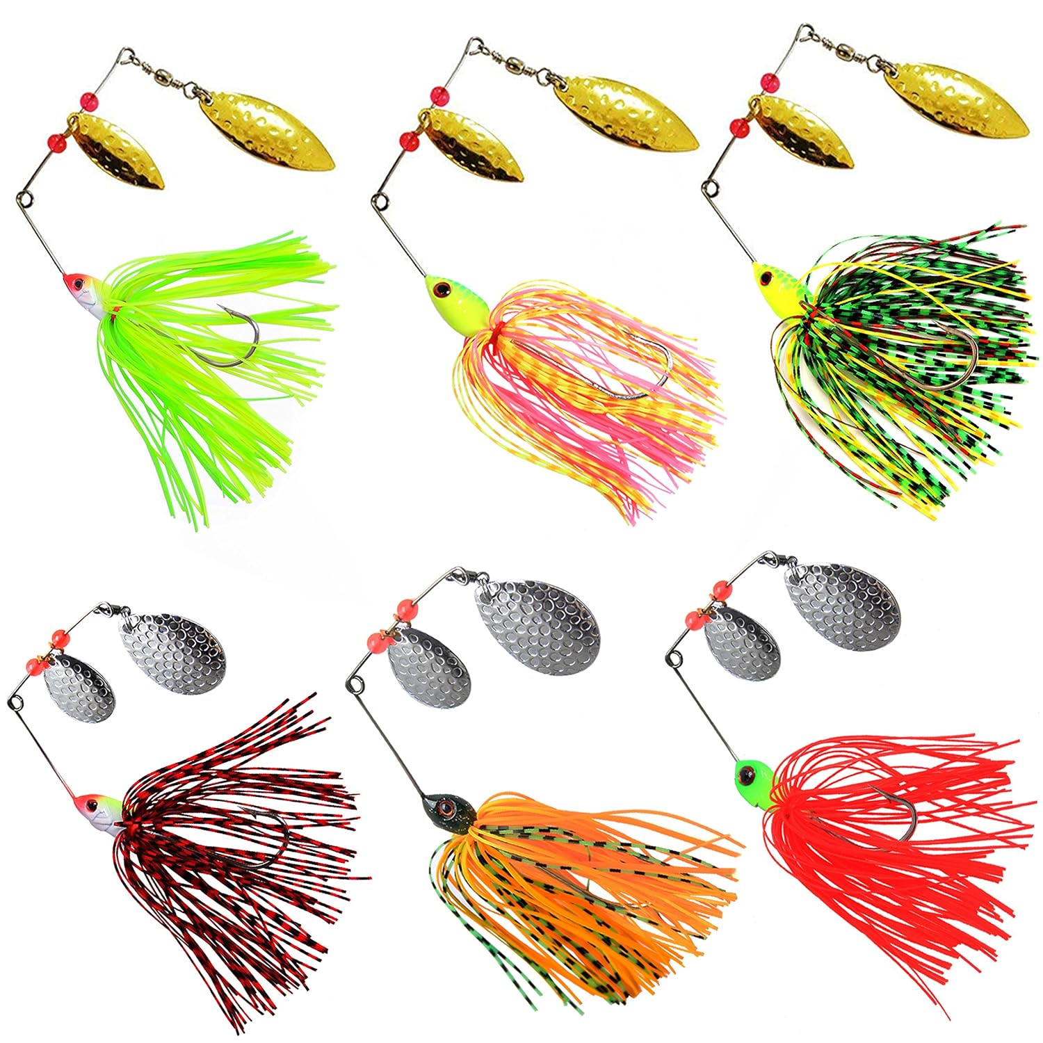 Fishing Hard Spinner Baits Lures kit Metal Spinnerbait Jig Lure Mix Colors Buzzbait Swimbaits