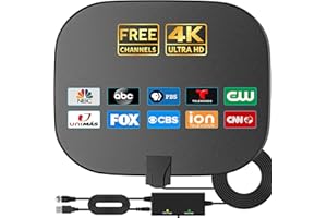 TV Antenna, 600+ Miles Range Digital TV Antenna with Amplifier Signal Booster, Indoor Outdoor Antenna for All Old&Smart HDTVs