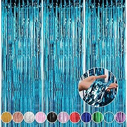 Crosize 3 Pack 3.3 x 9.9 ft Blue Foil Fringe