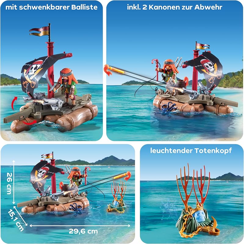 | Pirates | Schatzbergung auf Piratenfloß | Piratenspielzeug | Piratenfigur | Spielzeug für Kinder ab 4 Jahren | 71794