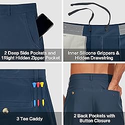 JWM Mens 7" Stretch Golf Shorts - Lightweight