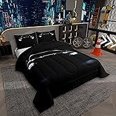 Black Race Car Comforter Set Twin Size,Race Car Room Decor for Boys,Sports Bedding Sets for Kids Boys Girls Teens,Cars Racing Games Bedding Comforter Set,Luxury Soft With 1 Pillow Case Bedroom Decor