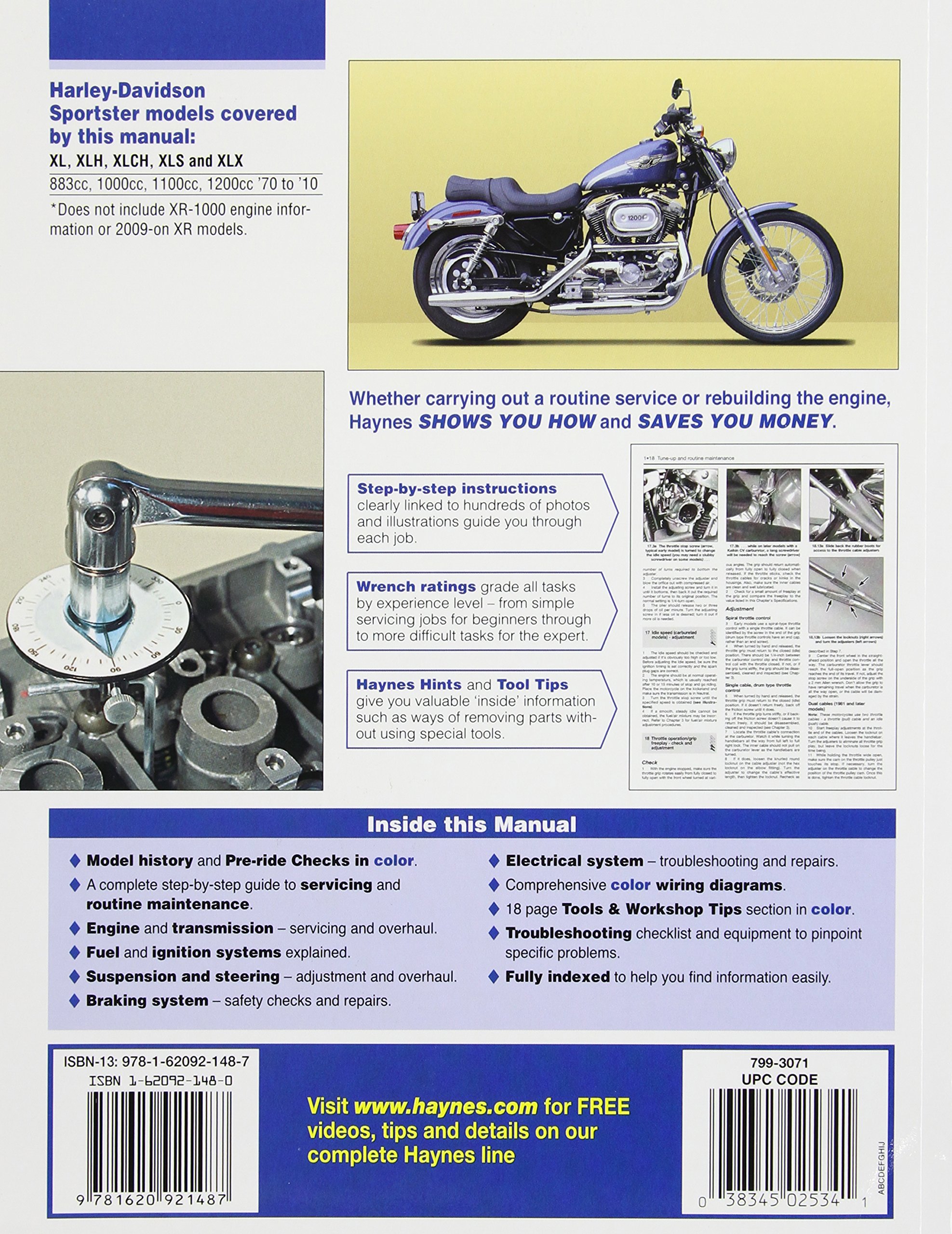 Harley Davidson Sportster (Haynes Service & Repair Manual): Amazon.co.uk:  Anon: 9781620921487: Books