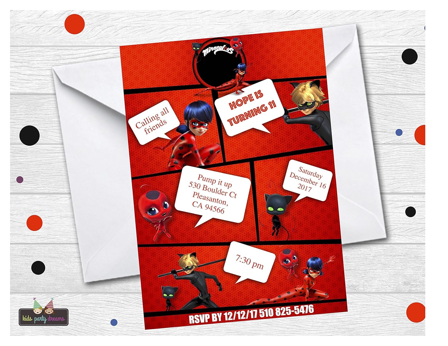 Amazoncom Ladybug Birthday Party Invitation Customized Set