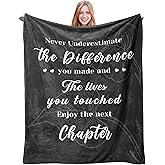 Farewell Gifts for Man Women, Coworker Boss Leaving Job Gifts, Goodbye Going Away Gifts, Employee Appreciation Gifts, Retirement Gifts for Teacher Nurse Doctor Mom, Farewell Blanket 50"X60"- Gray