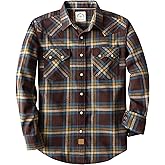 Dubinik® 6.3 oz Flannel Shirt for Men Long Sleeve Casual Cozy Snap Button Western Plaid Shirts Soft Pure Cotton