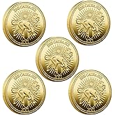 John Wick Continental Coin Replica, 40mm Golden Plated Metal Movie Prop Style Souvenir, Heavyweight Collectible Coin for Fans, Cosplay &amp; Display (C)