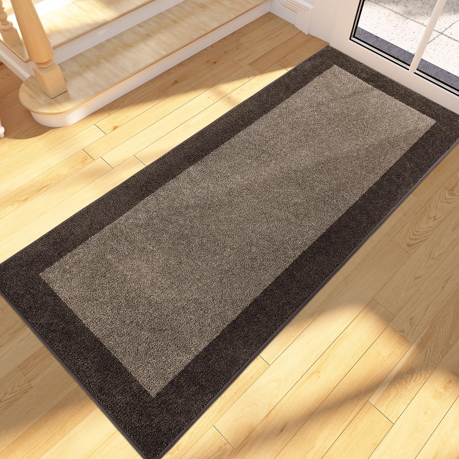 FCSDETAIL Dirt Trapper Indoor Door Mat 60 x 150 cm, Non-slip Entrance Rug, Machine Washable Dog Doormat, Inside Runner Rug for Hallway, Kitchen, Entryway