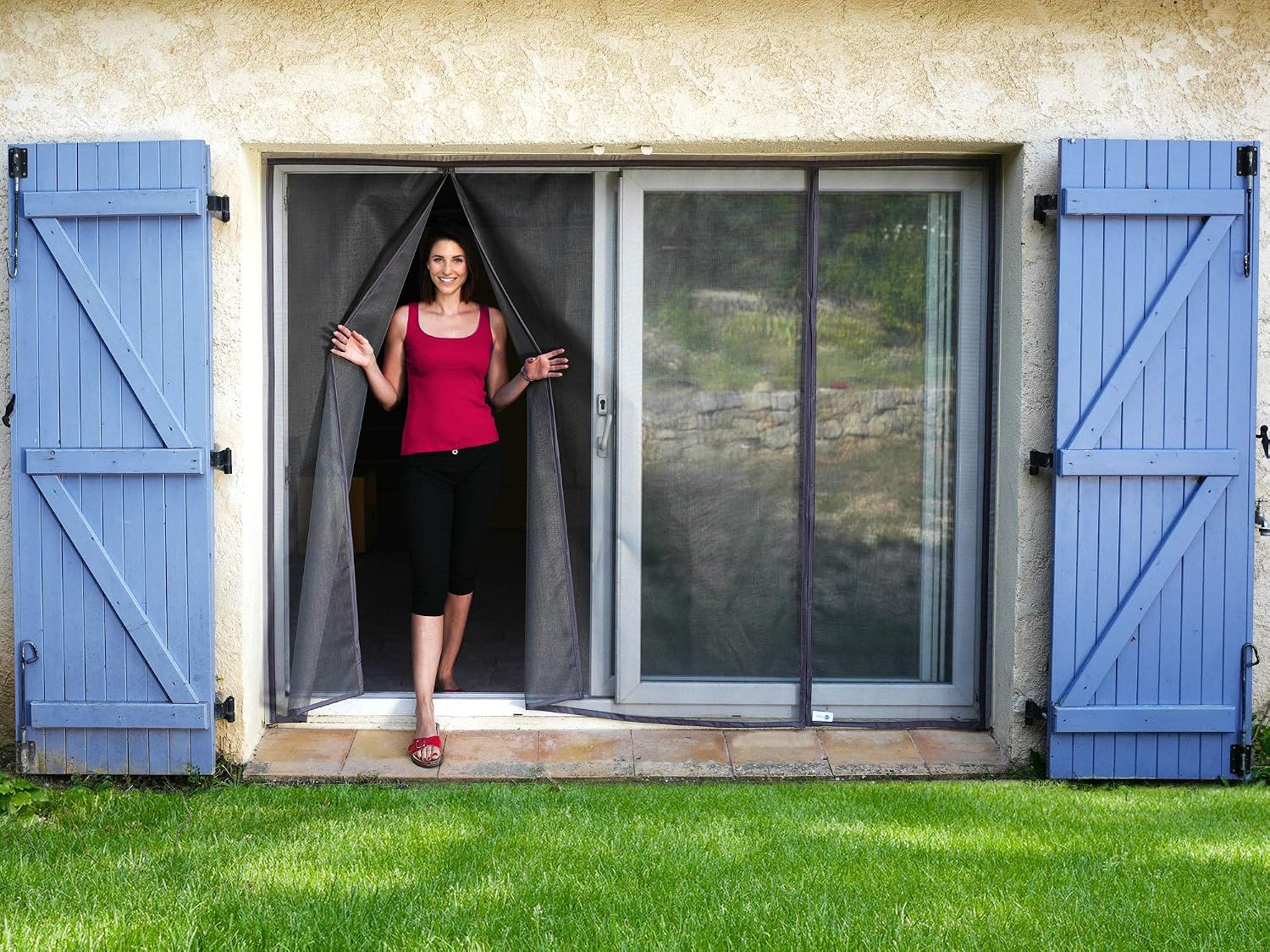 Tranquilisafe® Adjustable Magnetic Fly Screen Anti Mosquitoes and Anti Fly Screen for Sliding Bay (Width: 210 cm - Image 3