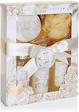 BRUBAKER 15pc Vanilla Rose Mint Bath Gift Set with Wooden Cabinet for Women view 7