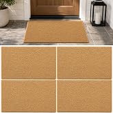 4 Pcs Plain Door Mat for Painting Stenciling Artificial Blank Coir Doormats | 17 x 30 Inch DIY Door Mat with Non-Slip Rubber Backing for Personalized Welcome Mats Seasonal Crafts Entryway Holiday Decor
