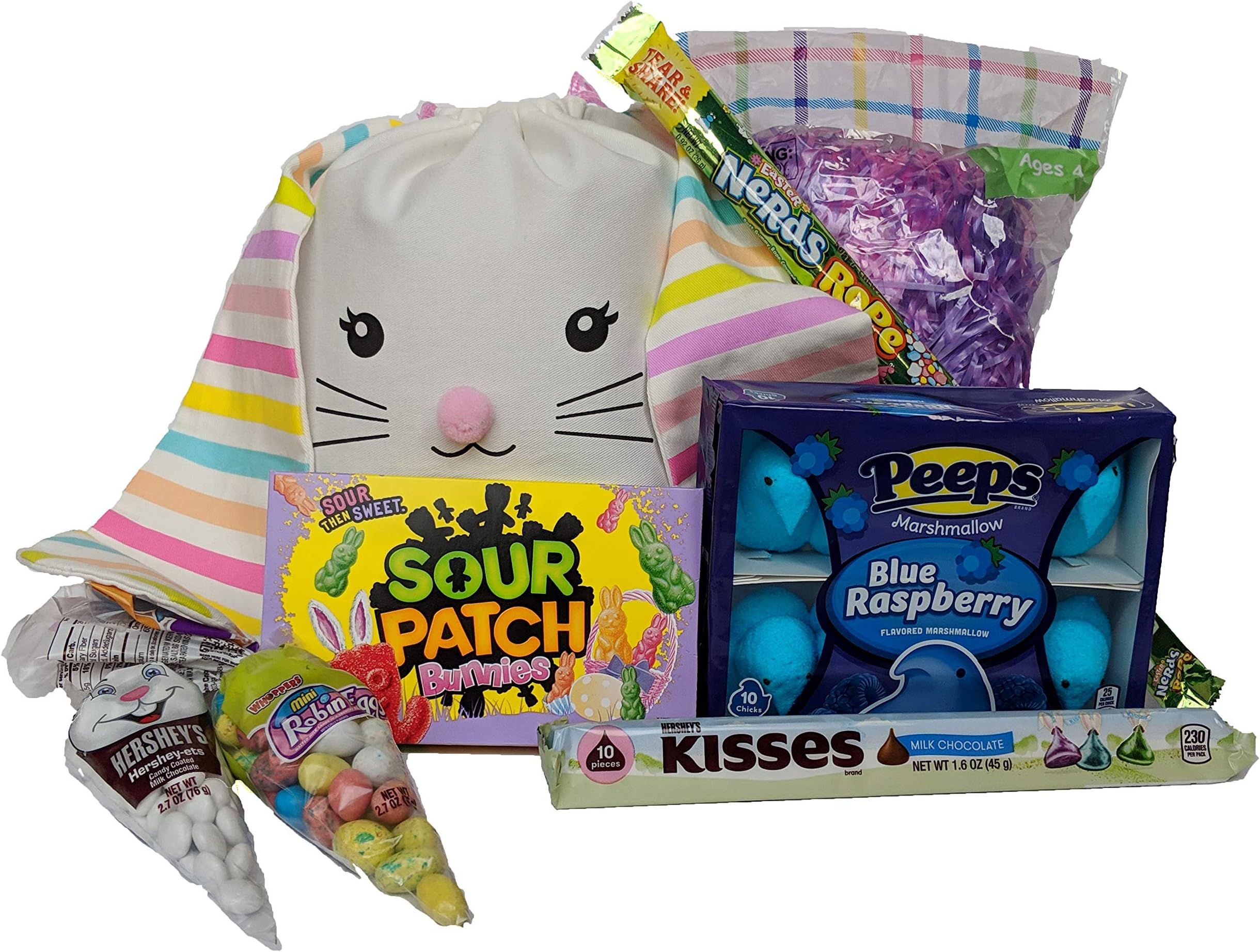 Easter Bunny Bag Basket with Peanut Free Treats (PINK)