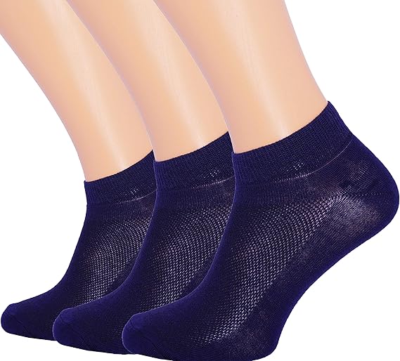 3 Pack Unisex Ultra Thin Breathable Dry Fit Low Cut Running Ankle Socks color Dark