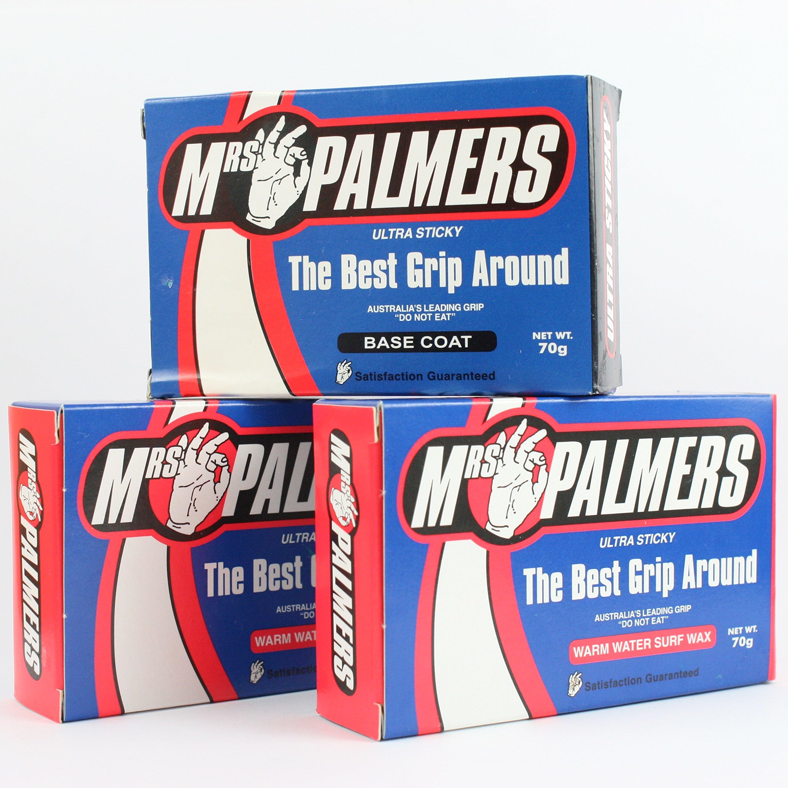 Mrs Palmers1 x Base Coat and 2 x Warm Water Top Coat Surfboard Wax