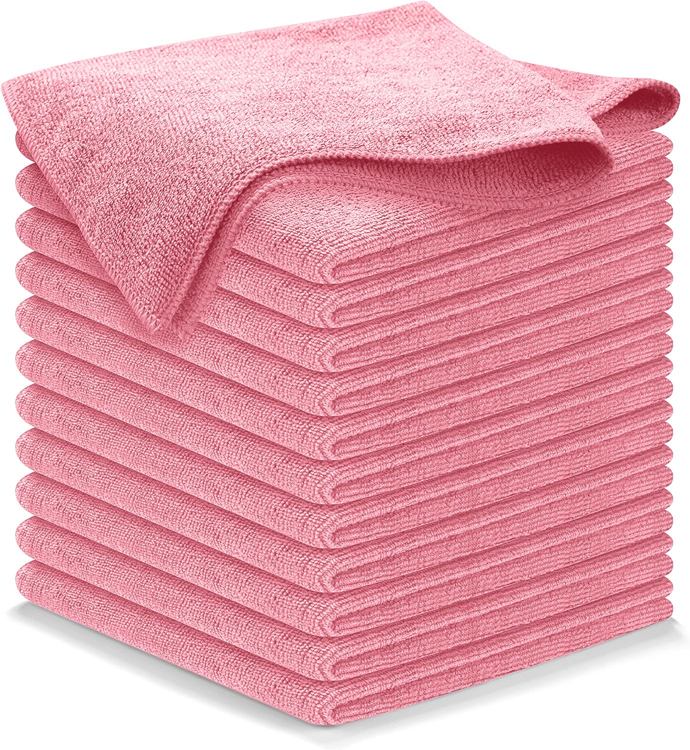 Photo 1 of USANOOKS Microfiber Cleaning Cloth Light Pink - 12 Pcs 12.5"x12.5" - High Performance - 1200 Washes, Ultra Absorbent Towels Weave Grime & Liquid for Streak-Free Mirror Shine - Car Washing Cloth