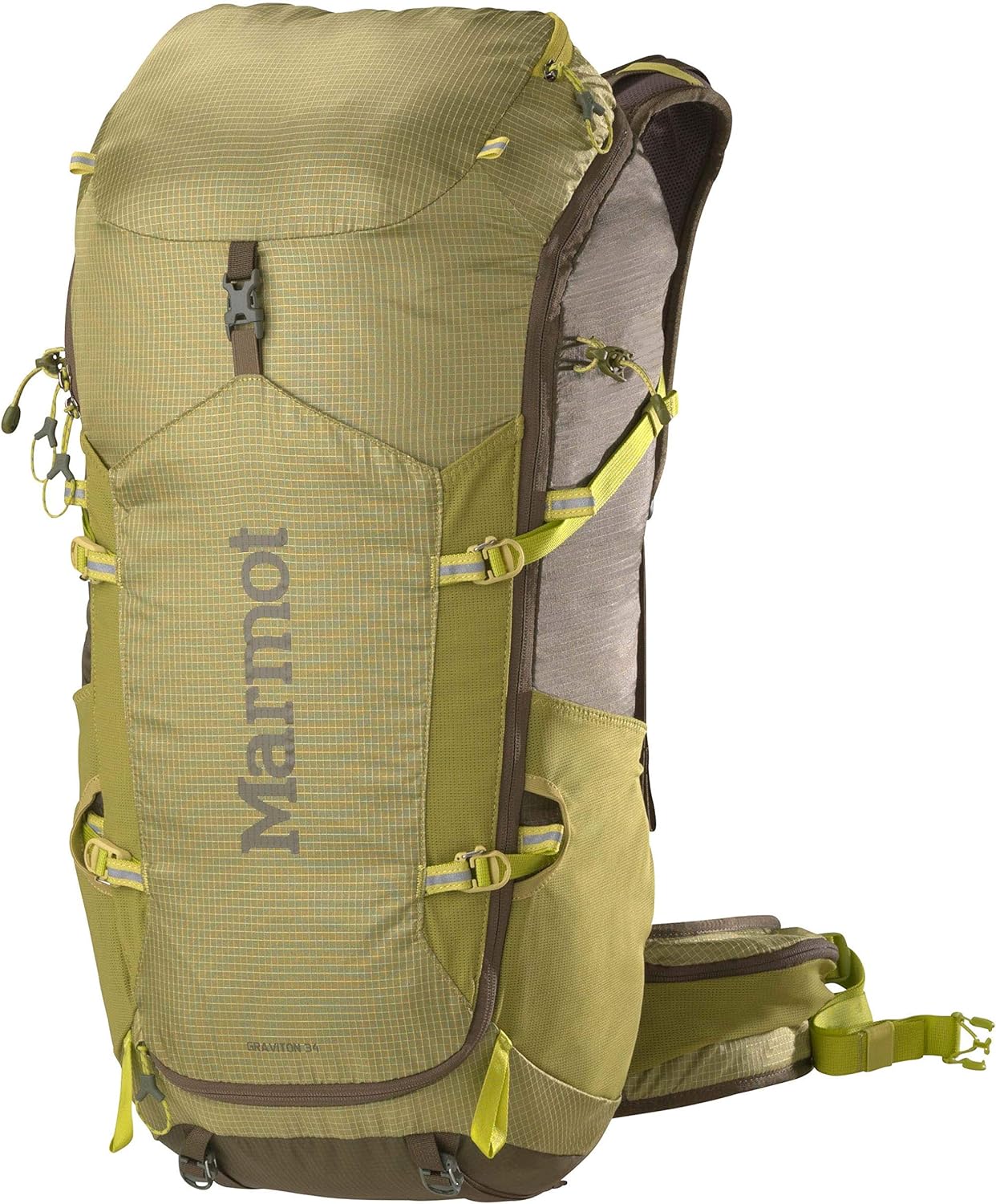 MARMOT Graviton 34 Lightweight Hiking Backpack, Citronelle/Olive