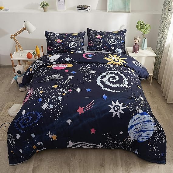 SweetDreaming Kids Galaxy Twin Size Comforter Sets Girls