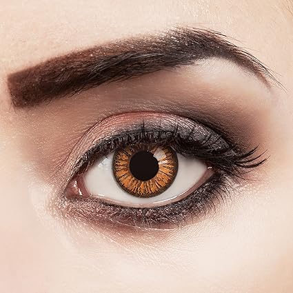 aricona Kontaktlinsen Farblinsen farbig orange braune Kontaktlinsen – Natürliche Circle Lenses, bunte farbige Jahreslinsen, L